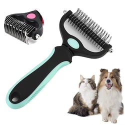 Dog Hair Remover Comb Pet Fur Knot Cutter Double Sided Brush Long Curly Hair Cleaner Cat Grooming Shedding Tools Pet Suppliers