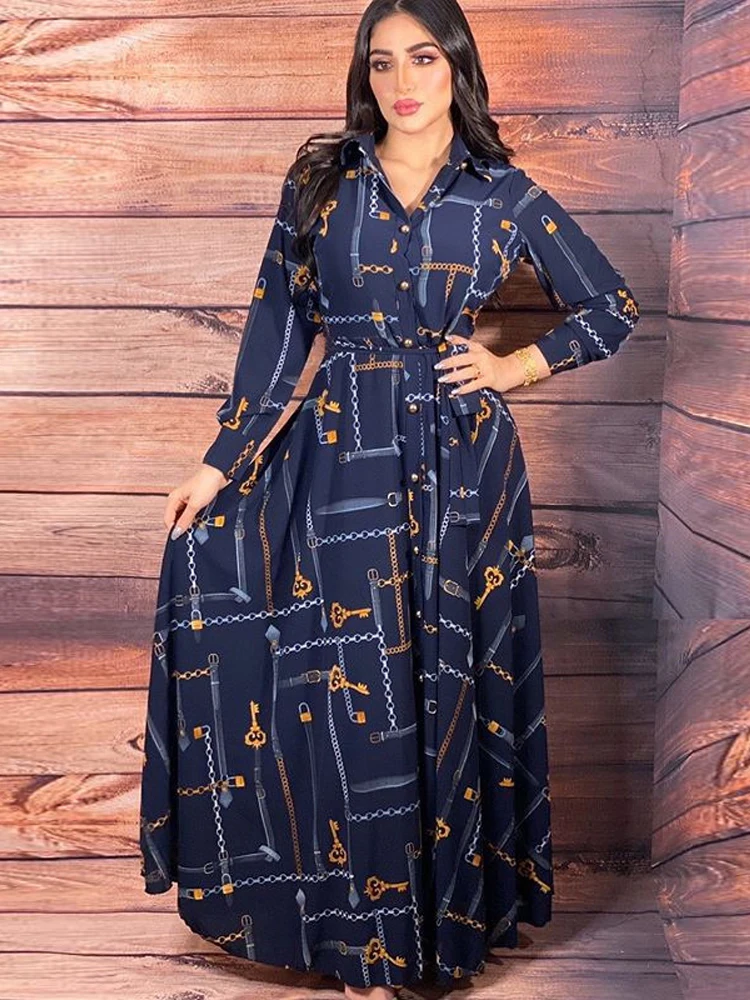 

Arabic Long Shirt Dress for Women Full Sleeves Buttoned Down Dubai Saudi Turkish Islamic Clothes Muslim Modest Robe Abaya Caftan