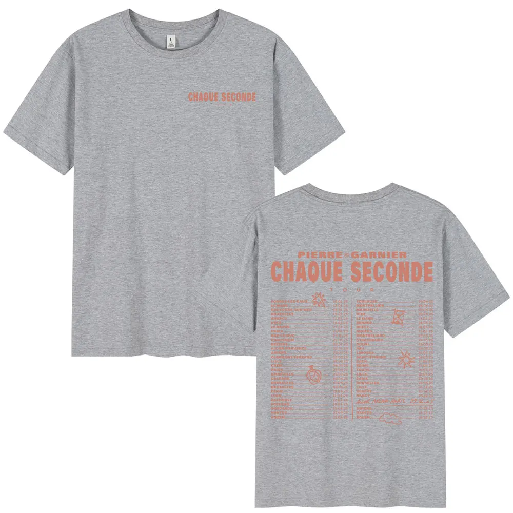 Hip Hop Mode Frauen Casual Übergroße Y2k 2025 Sommer Pierre Garnier Chaque Seconde Tour Merch 100 % Reine Baumwolle Gedruckt T-shirt