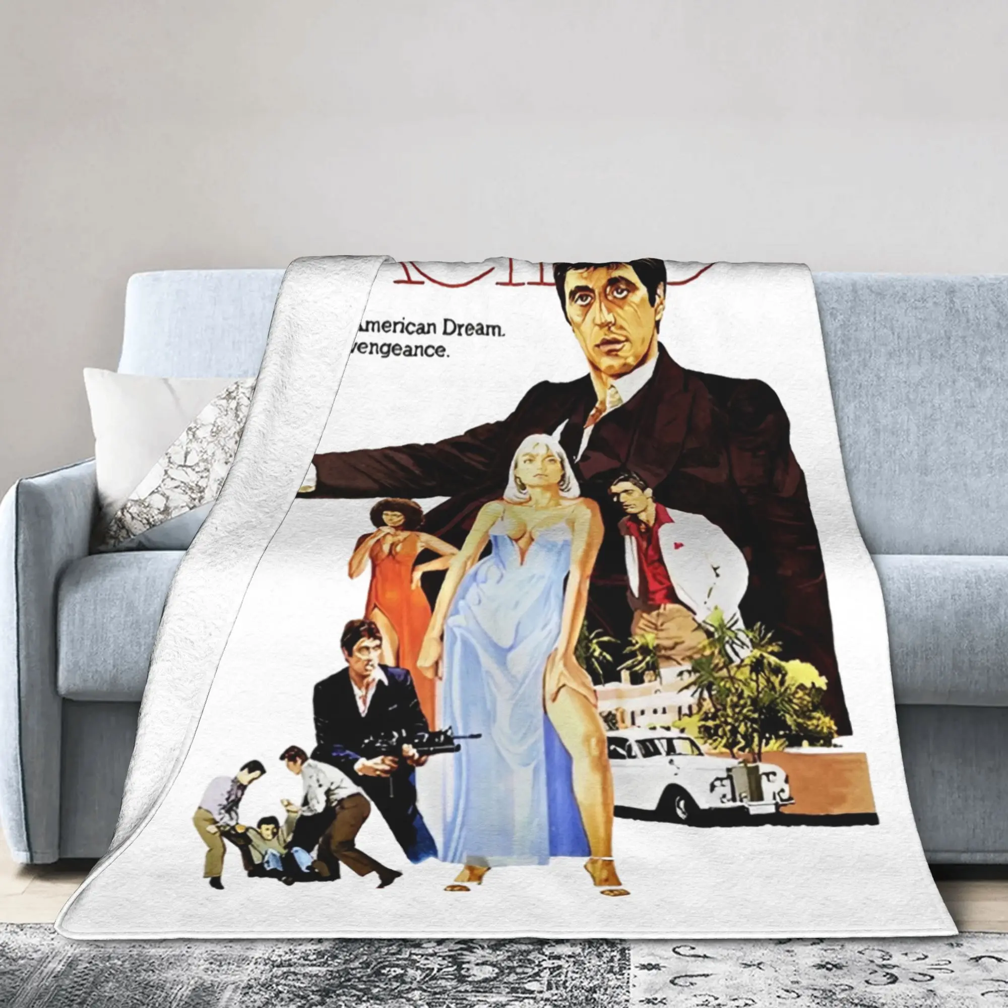 Scarfaces Tony Montana Flannel Throw Blankets The Eyes Chico for Bedding Knitted Blanket Gift Warm Breathable Throws