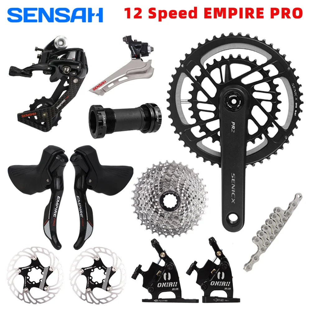 

SENSAH-EMPIRE PRO Road Bike Groupset with Hydraulic Disc Brakes, Crankset, Shifter Cassette Chain, 105 R7000, 2x12 Speed, New