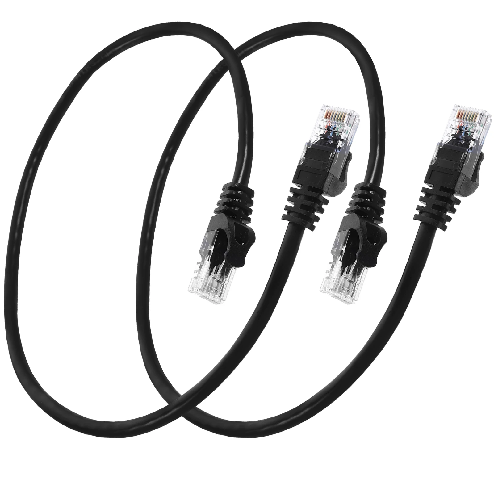 

2pcs Cat6 Cat6 Ethernet Cable Ethernet Cable 0.5m Black Unshielded for Home Router Network Laptop Computer Accessories
