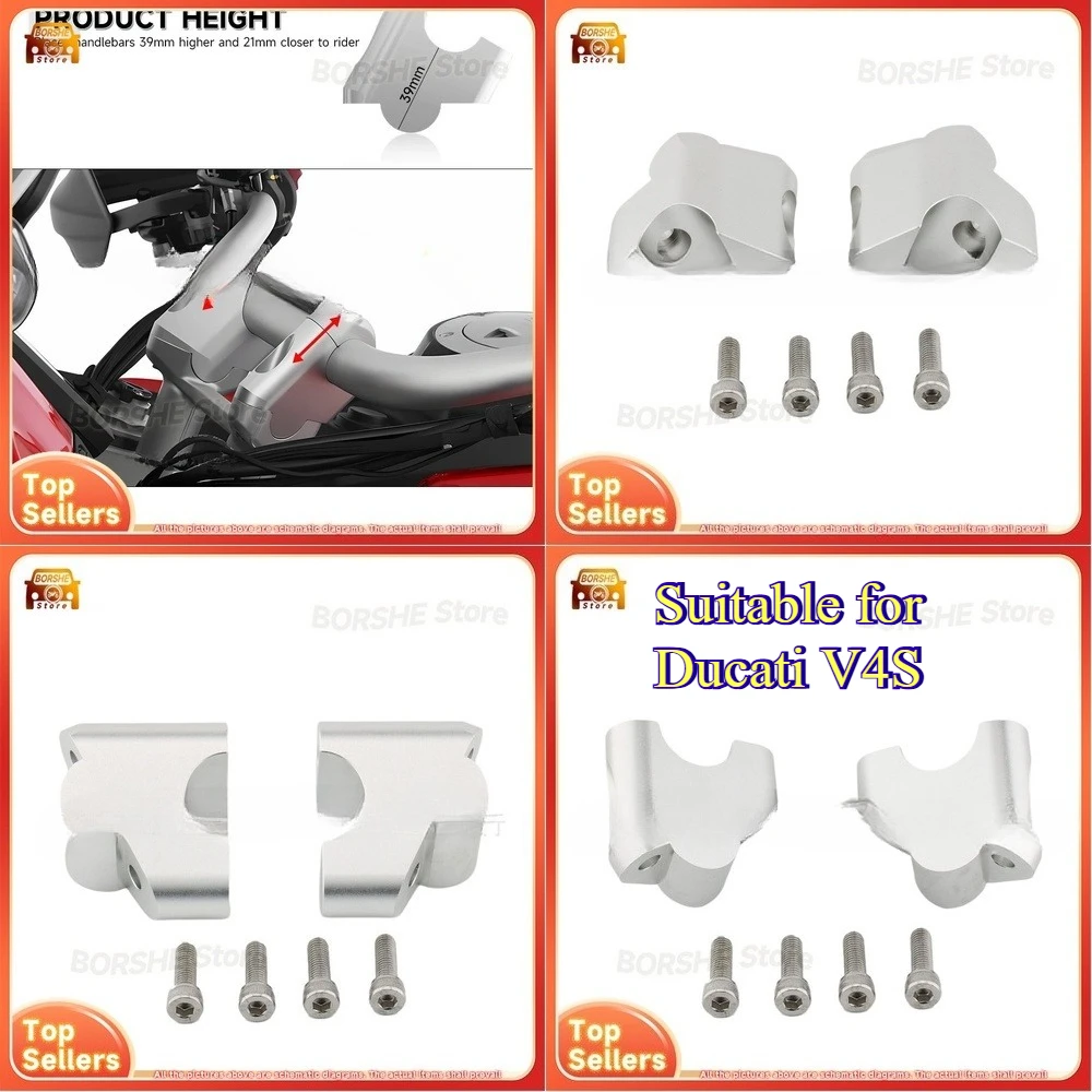 

2026 Motorcycle Handlebar Riser Kit Suitable for Ducati V4S Multistrada Pikes Peak Rally for Enhanced Riding Position and Custom