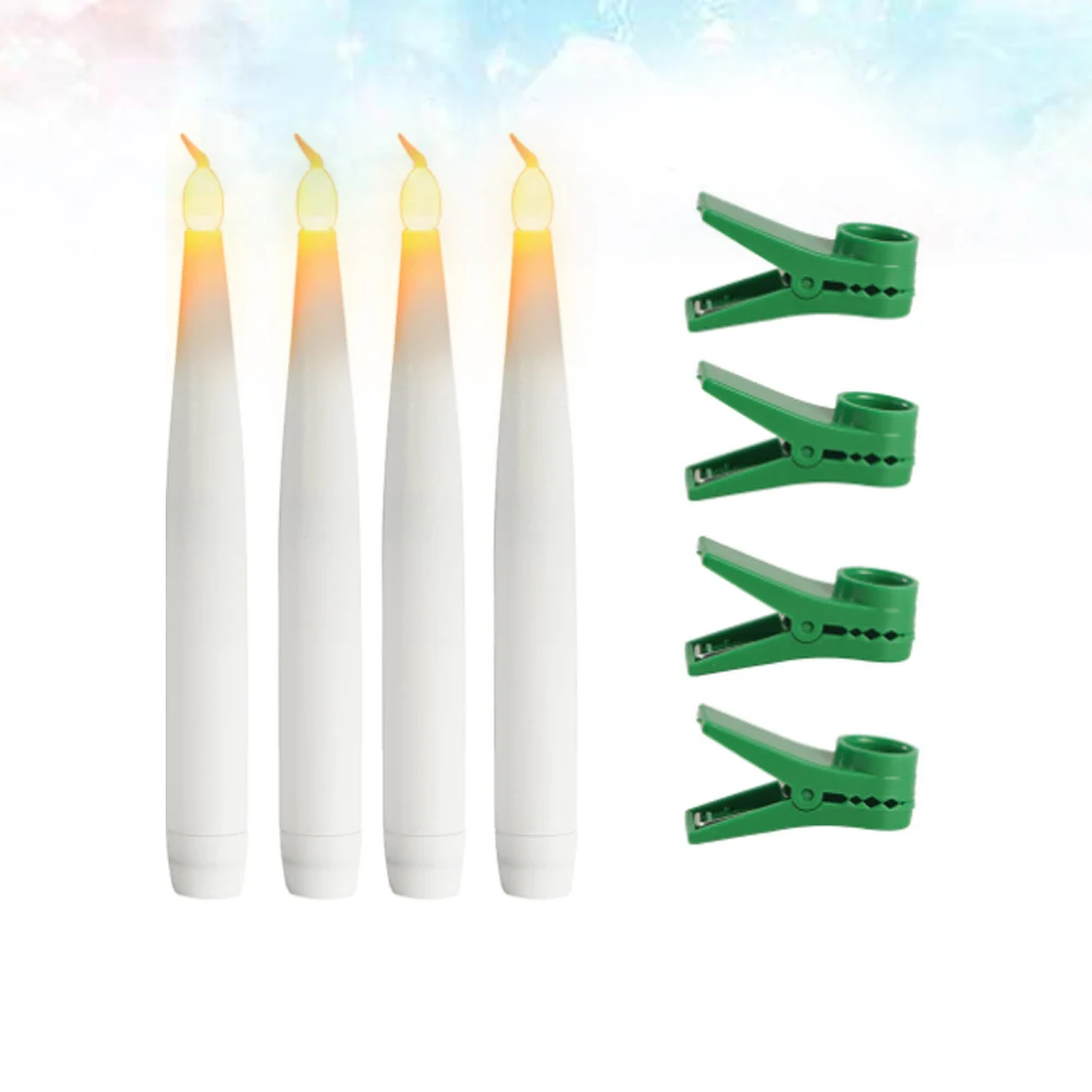 

Flameless Led Candles Green Light Decoration Lamps Smokeless Dripless Operated For Bedroom