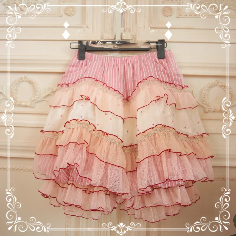 Lolita Bloomer Colorful Layered Cotton Cute Lolita Short