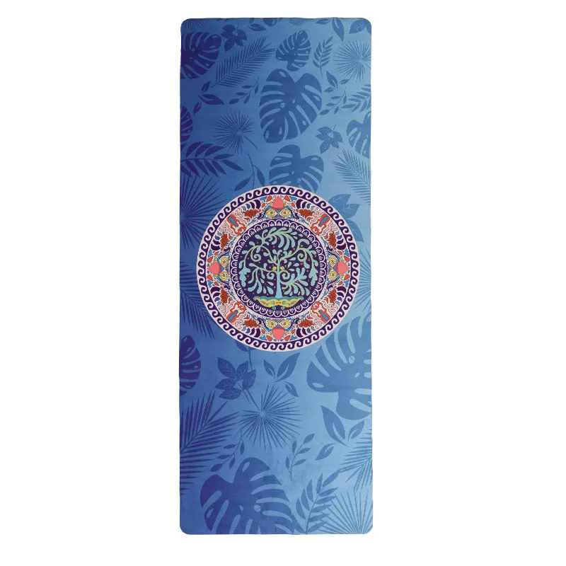 Factory Direct Sales Natural Rubber Yoga Mat Floor Mat Household Ultra-Thin Non-Slip Suede Yoga Mat Fitness Printing Pad