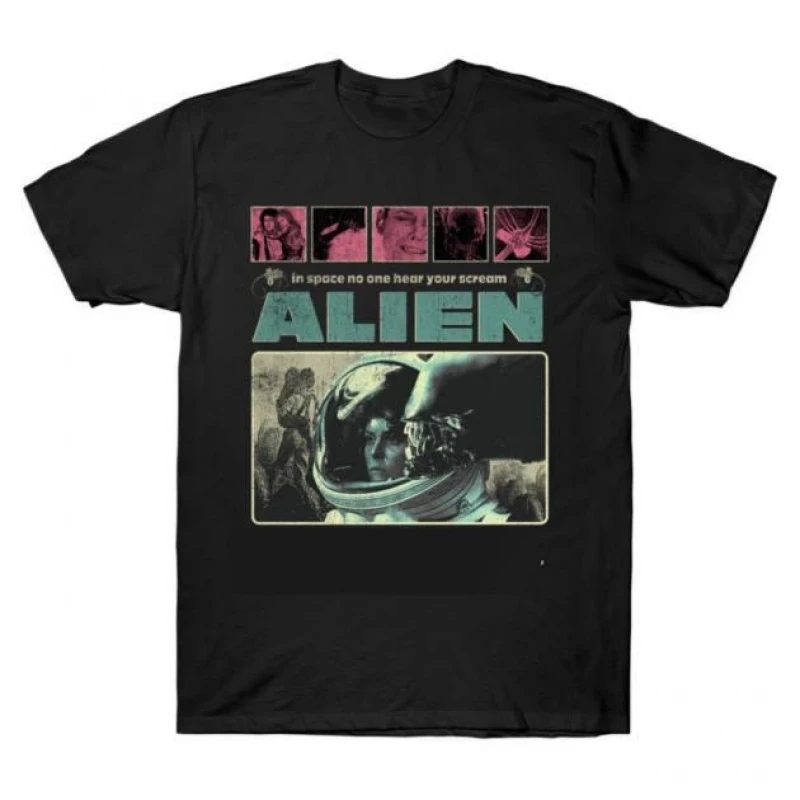 

in space no one hear your scream 0412 Retro Sci-Fi Alien Gift T-Shirt Weyland LV-426 Xenomorph Graphic clothes All size tops