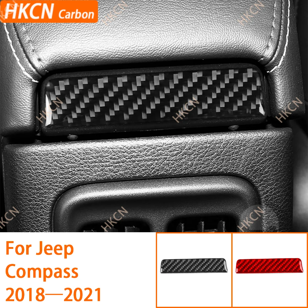 Наклейка из углеродного волокна для Jeep Compass 2018-2021, наклейка на верхнюю панель воздуховода заднего сиденья, наклейка на панель воздуховода, аксессуары для интерьера автомобиля