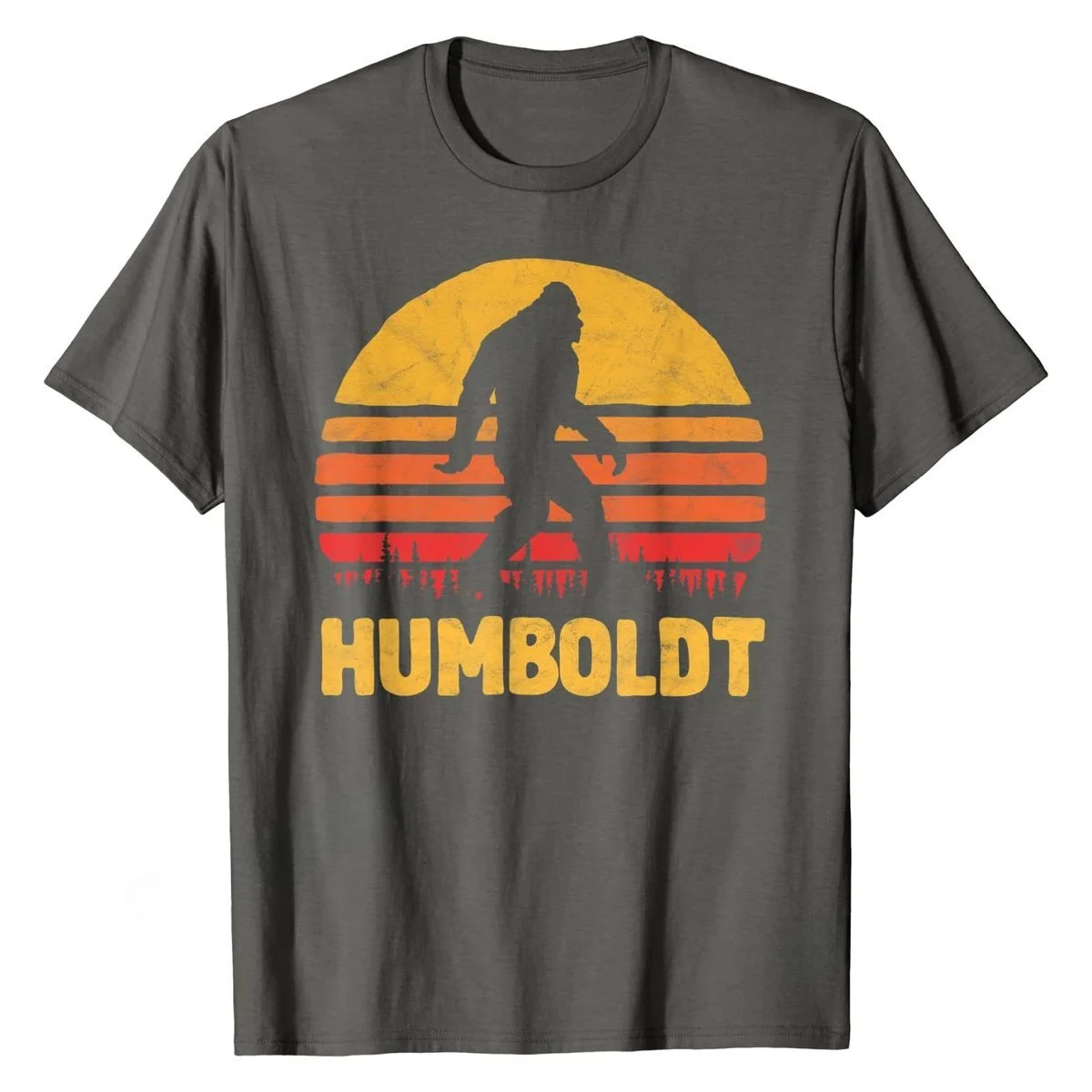 Humboldt Bigfoot! Vintage Sasquatch & Sun Silhouette T-Shirt High Quality Men Top T-shirts Cotton T Shirt Custom