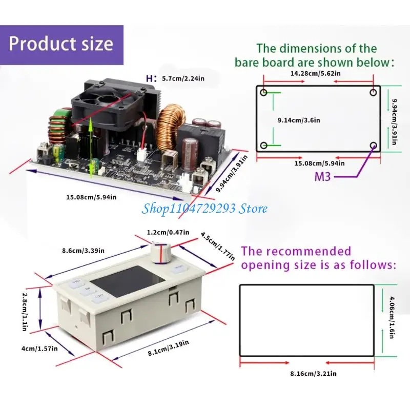 Y2GD Power Supply Module Featuring Constant Current Control Anti Reverse Input Output Protections 1.8inch Screen