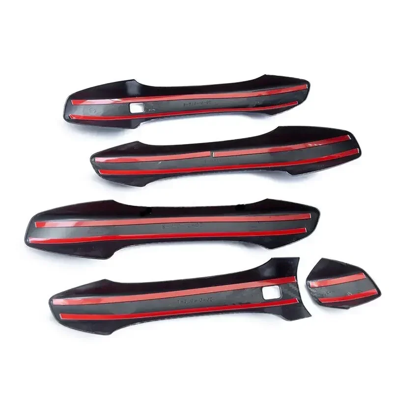 For Kia K5 Optima 2021 2022 2023 LHD Car Door Handle Cover Sticker Moulding Trim Protective Accessories ABS Carbon Fiber/ Chrome