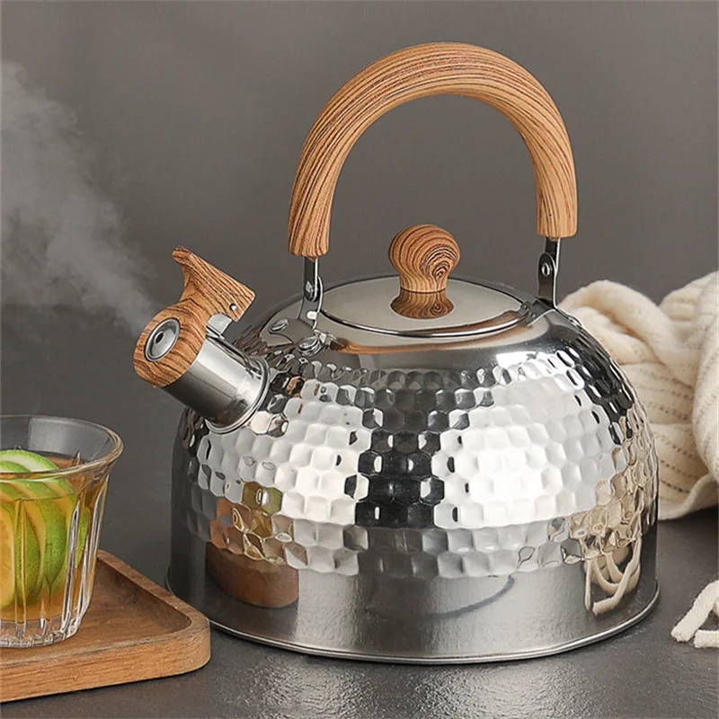 2L/3L/4L Whistle Kettle with Energy Gathering Pot Bottom Tea Kettle Kitchen Water Kettle with whistle Fit Gas Induction Cooker