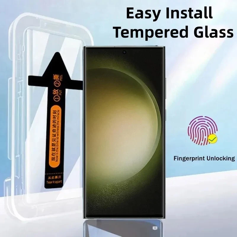 

Easy Installation Tempered Glass For Samsung S23 Ultra Screen Protector Galaxy S22 S24 Ultra Glass With Automatic installer Tool