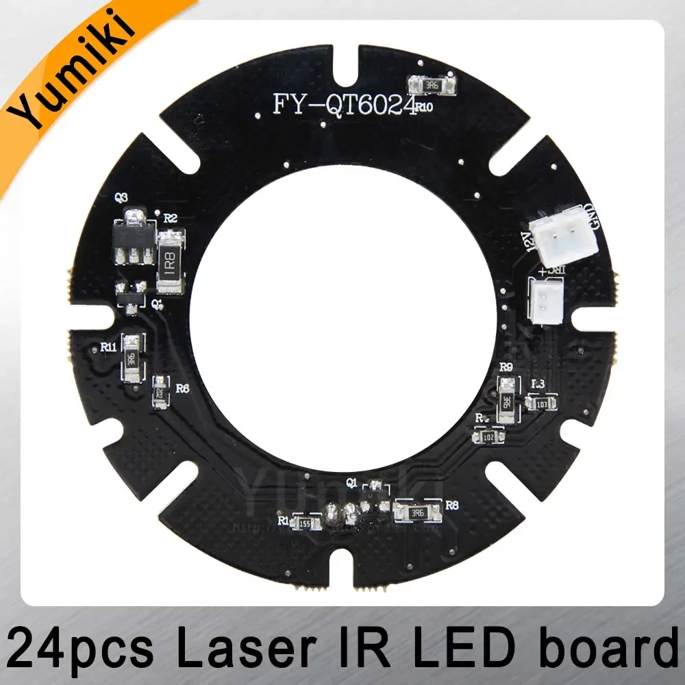 Yumiki Infrared 24*Laser IR LED board for CS Lens Security IP CCTV Camera Indoor Outdoor night vision (Diameter: 60mm)