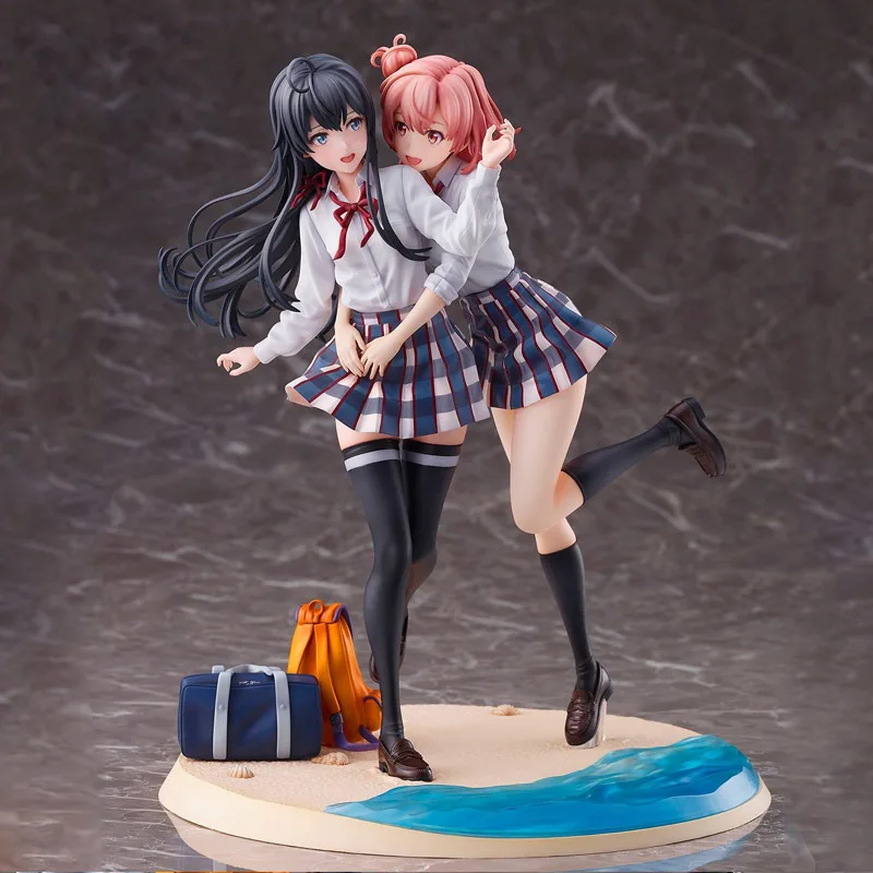 

23cm Anime Yukinoshita Yukino Figure School Uniform Yuigahama Yui Pvc Yuigahama Yui Bonus Action Figuine Doll Toys