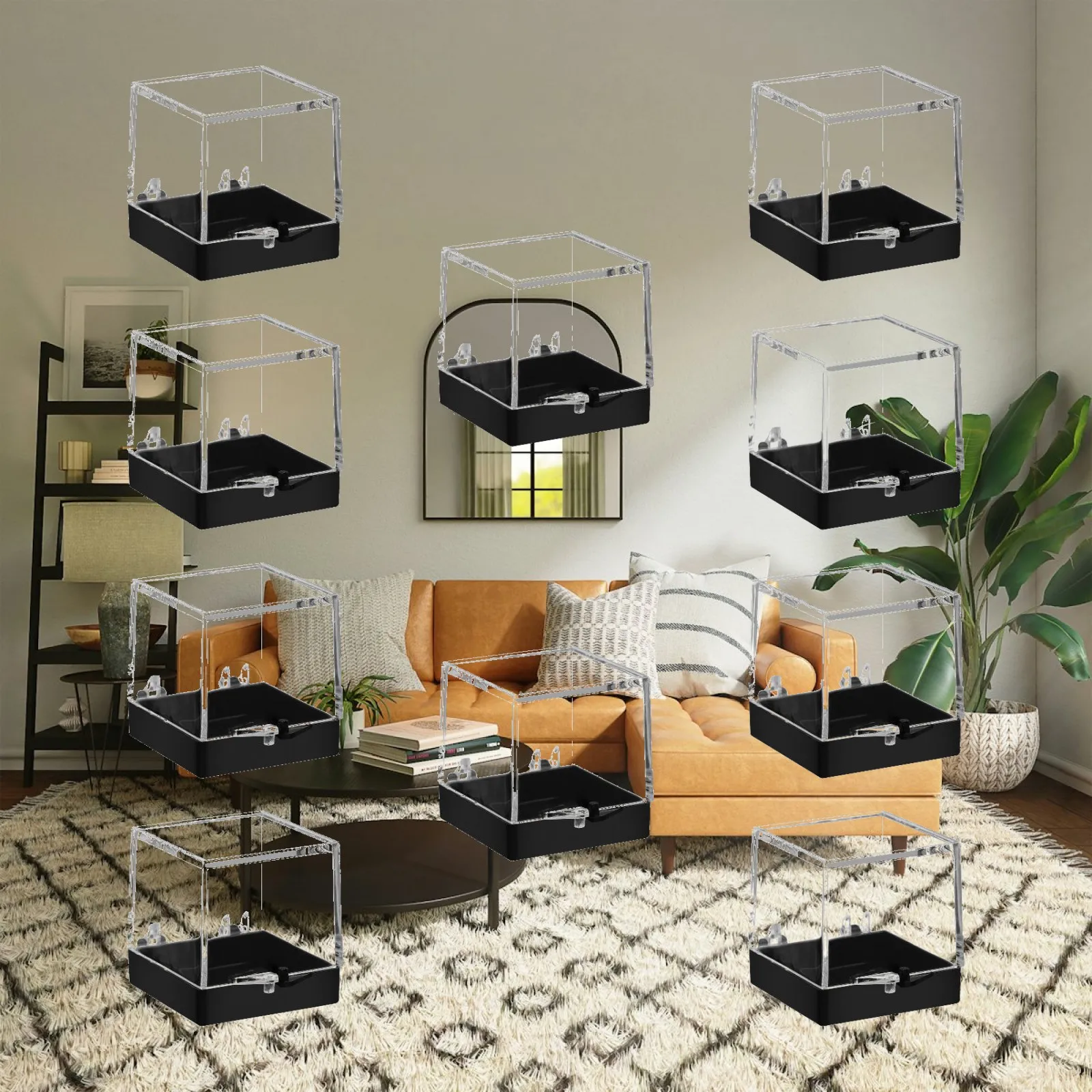 

Transparent Mini Storage Boxes Cube Display Holder Sample Container with Lid for Jewelry Rock Education Collectibles