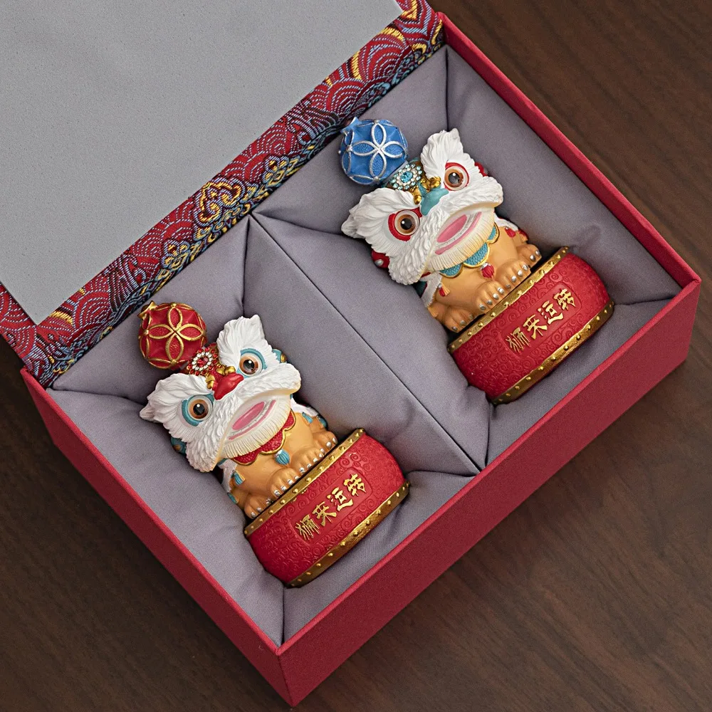 Creative Foshan lion dance decorations, high-end and niche desktop tea tables, tea pets, decorative crafts