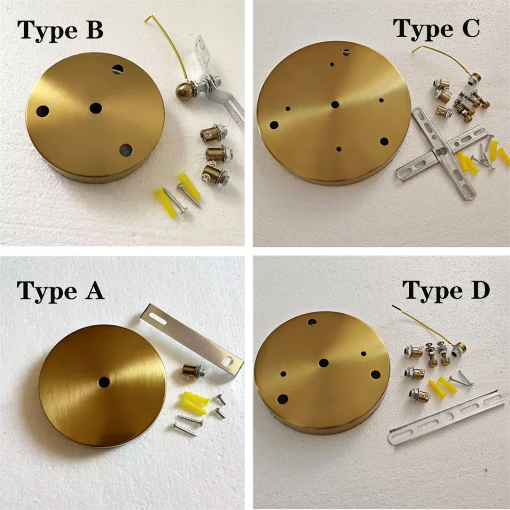 15/18/20/25/30/35cm Brass Gold Ceiling Plate Wall Sconce LED Lamp Base Vintage Pendant Lamp Disc Base Surface Ceiling Canopy