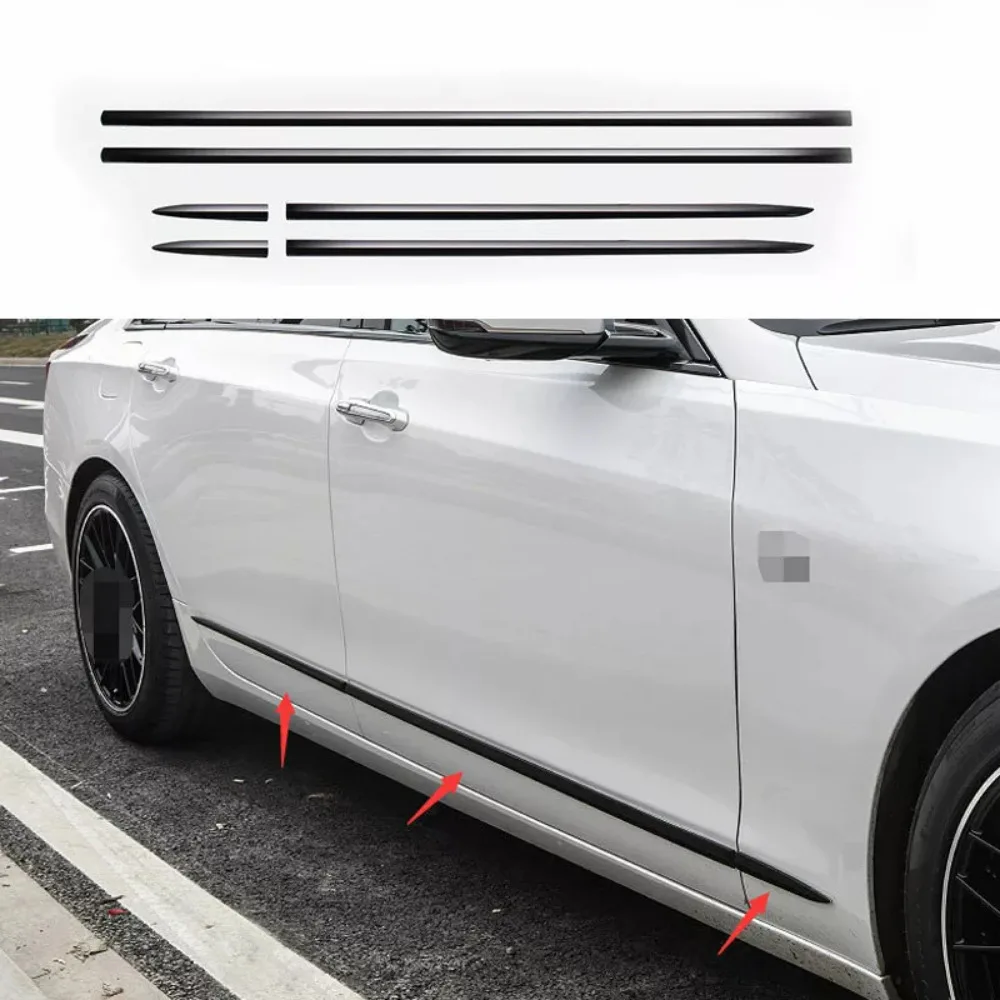 For Cadillac CT6 2016-2020 Black Titanium Car Side Body Door Cover Molding Trim