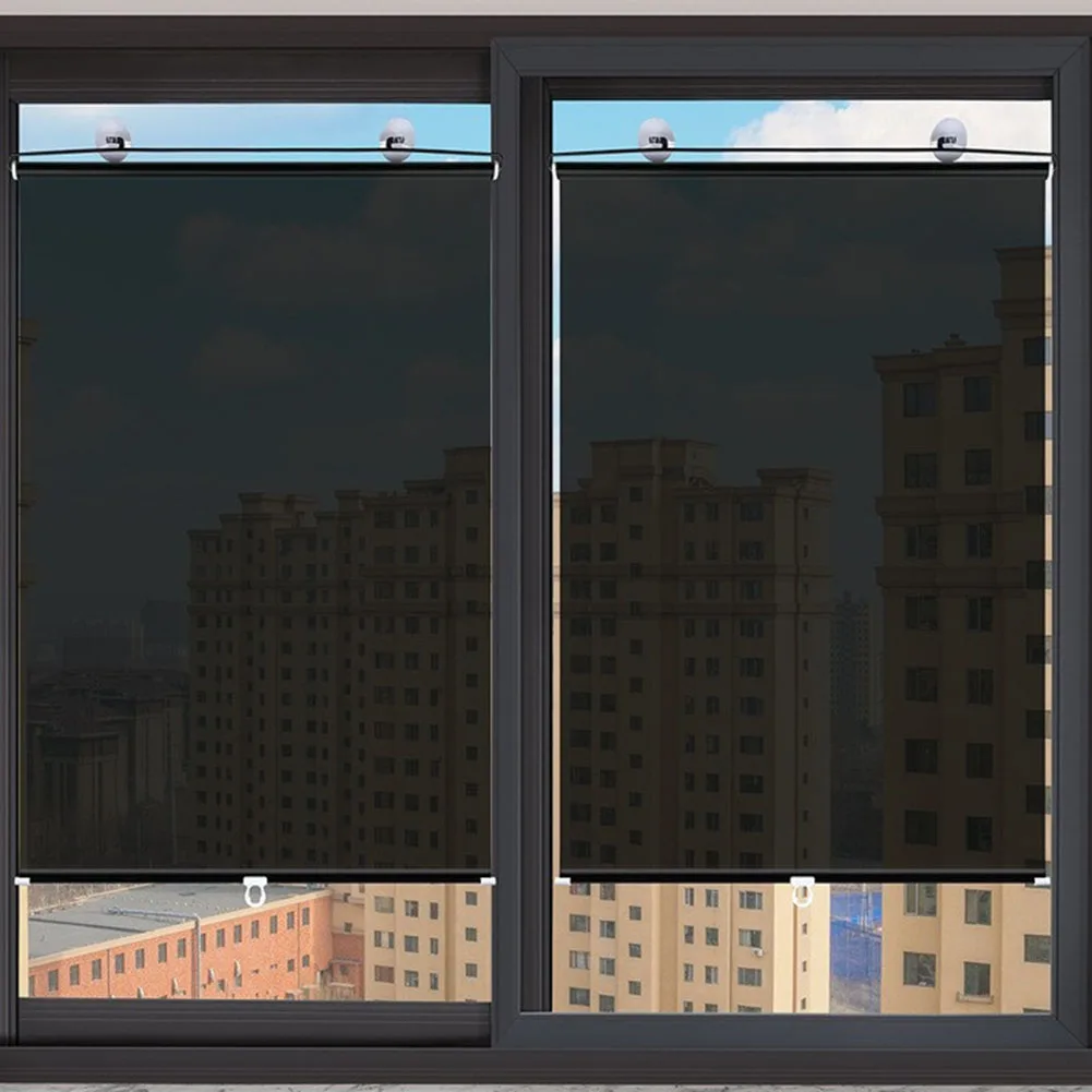 PVC 펀칭 흡입 컵 없음 개폐식 차양 사무실 차양 롤러 블라인드 개폐식 차양 커튼 125*45cm
