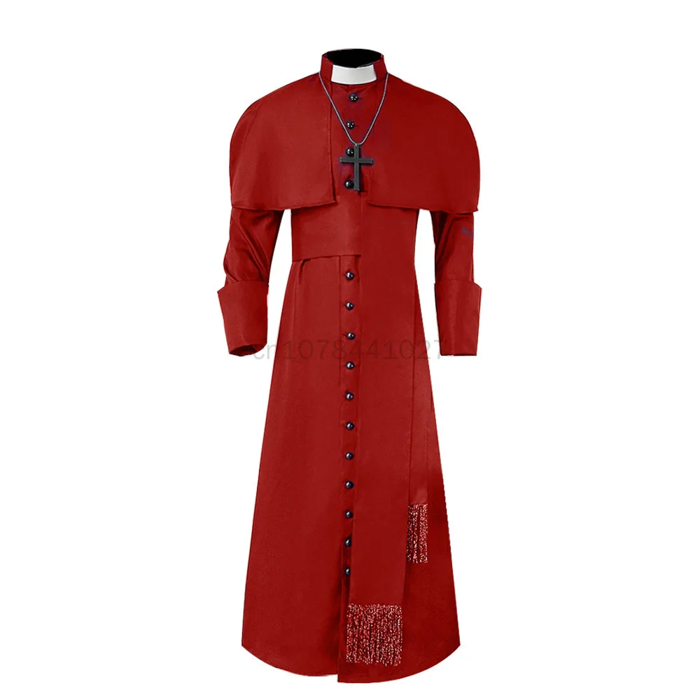 2023 Clergy Men Cassock Priest Costume Bishop Roman Catholic Church Soutane Pope Pastor Father Mass Missionary Robes Outfit