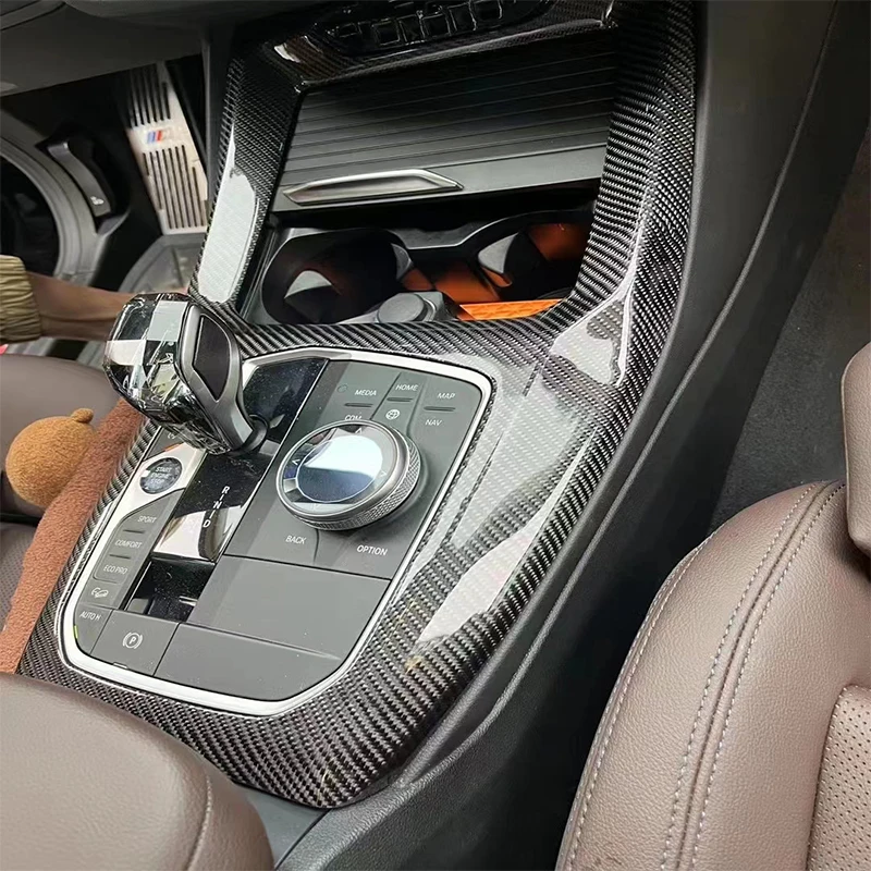 ألياف الكربون الجافة الداخلية 6 قطعة لسيارات BMW X3M F97 X4M F98 X3 X4 2023 + الكربون الداخلية مجموعات السيارات الداخلية