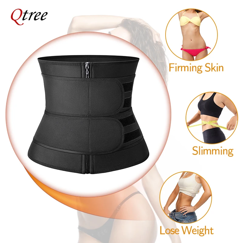 Qtree Vita Trainer Plus Size per le donne Cintura sportiva Corsetto Dimagrante Pancia Shaper del corpo Cintura trimmer per il sudore Più sottile