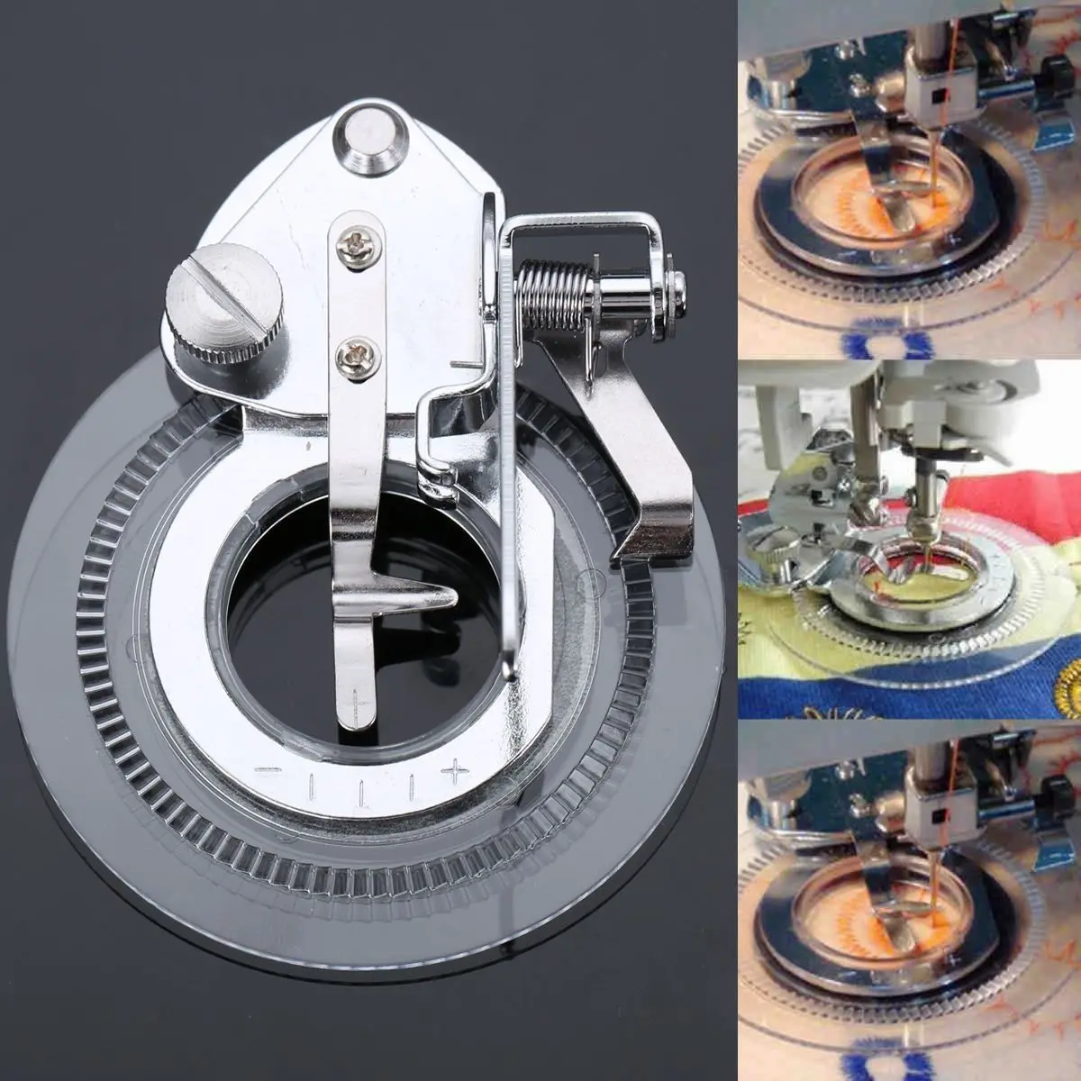 متعددة الوظائف زهرة الأقحوان غرزة قطعة قدم الضغط في ماكينة الخياطة لآلات الخياطة ذات عرقوب المنخفضة الزخرفية نمط دائري الخالق البلاستيك الصلب