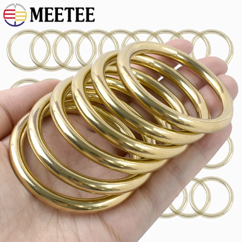 

5Pcs 8-51mm Solid Brass O Ring Buckle Keychain Dog Collar Connect Loops Clasp Webbing Strap-on Rings Hook DIY Bag Accessories