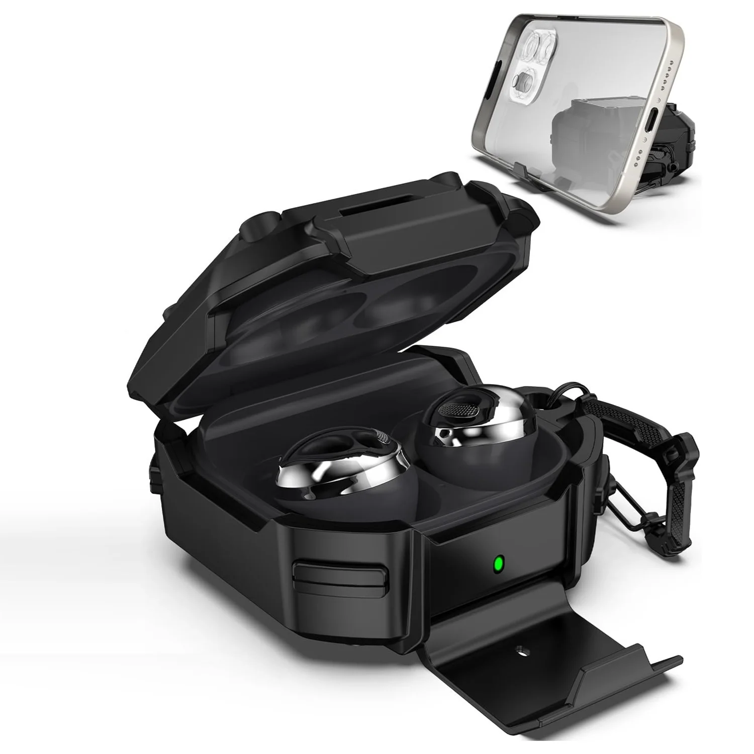 Case For Samsung Galaxy Buds 2 Pro/FE/2/Live/Pro Cover with Lock Phone Stand With Carabiner