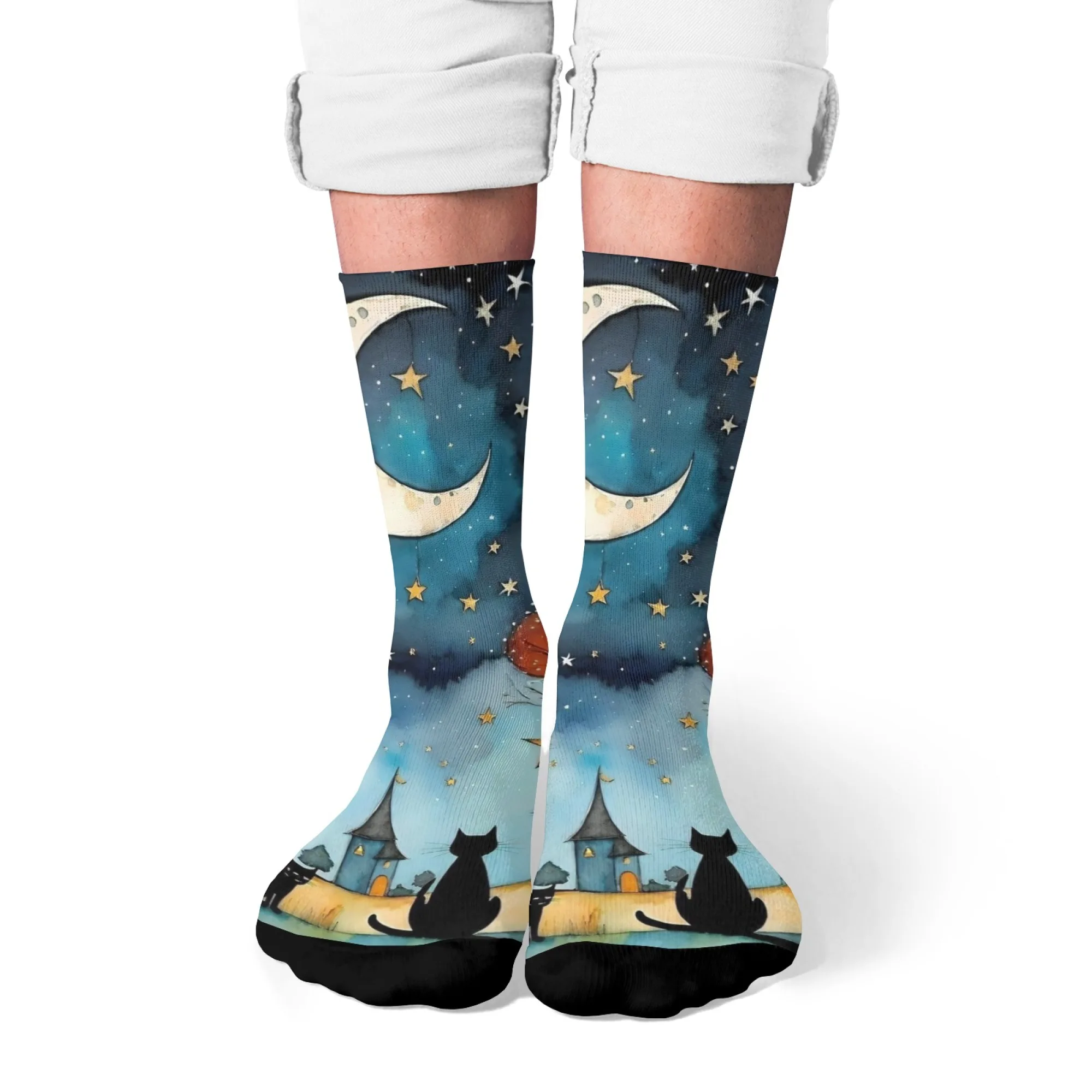 Illustrations de chats colorés de rêve chaussettes personnalité hip hop mode femmes chaussettes confortables antidérapantes chaussettes décontractées cadeau