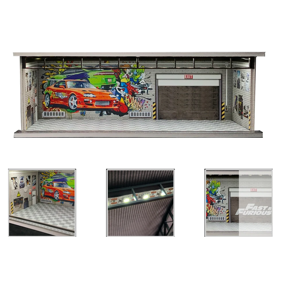 G FANS 1:64 Scale Diecast Model Car Display Case Garage Display