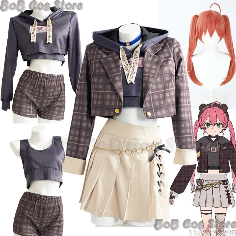 

Сакура Мико Виртуальный YouTuber Аниме Игра Hololive Косплей Костюм Коричневое Пальто Сексуальная Ходди Милая Одежда Парик Женщина Хэллоуин Вечеринка