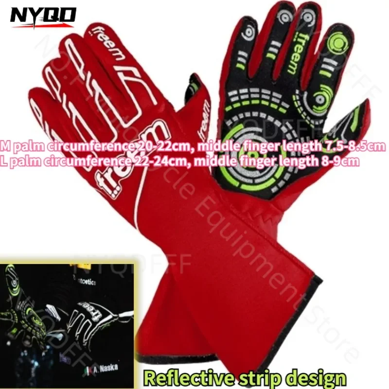 Motorcycle Kart Anti Slip Wear-resistant Fashionable Breathable Lightweight Racing Gloves with External Stitching