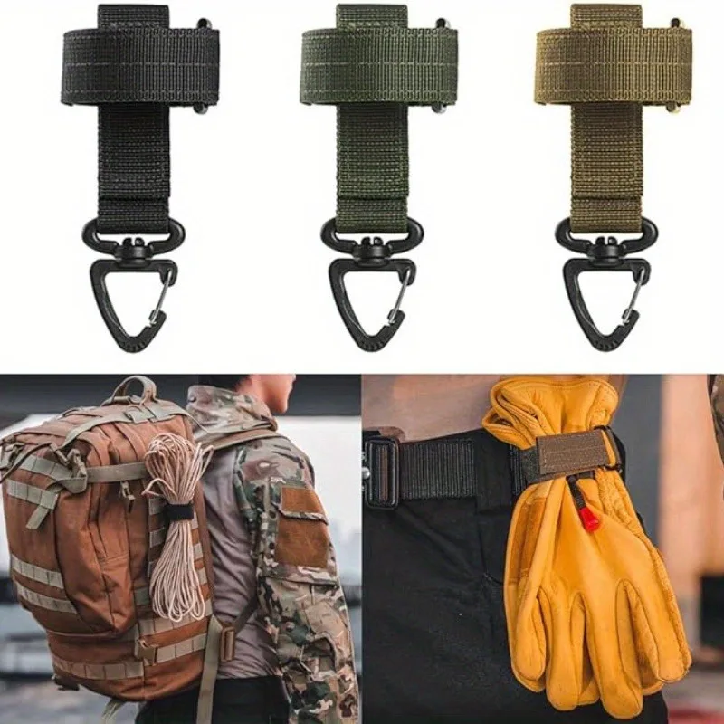 1 unidad Gancho multiusos de nailon para guantes, clip de seguridad para guantes de trabajo, para cuerda táctica de escalada al aire libre y camping, gancho de suspensión para camping al aire libre