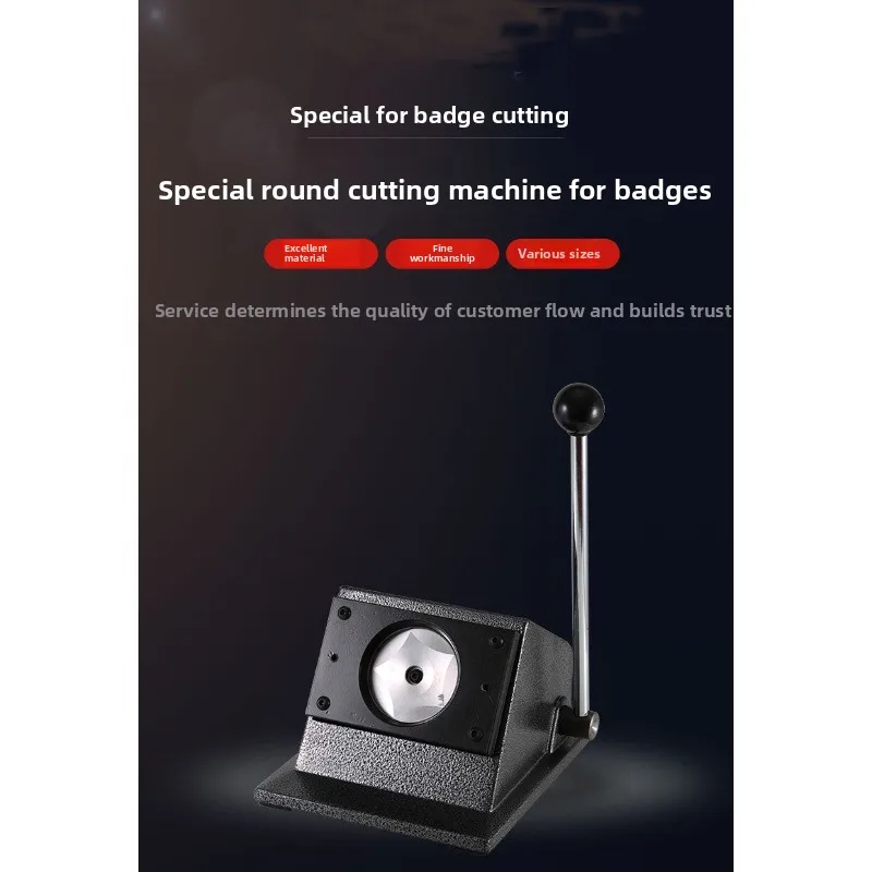 Desktop Round Badge Cutter Paper Punching Machine Paper Full Metal Card  Manual Badge Round  Die