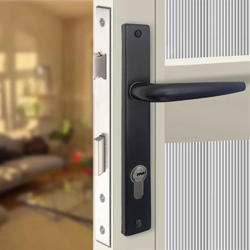 8530 universal home door lock iron panel aluminum handle P-A-02-W