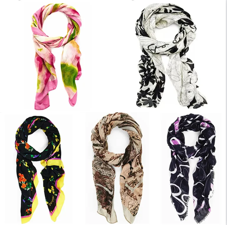 

2025 New Spanish Original Scarf Light Luxury Hot Selling Printed Beach Scarf Sunshade Designer Shawl hijab