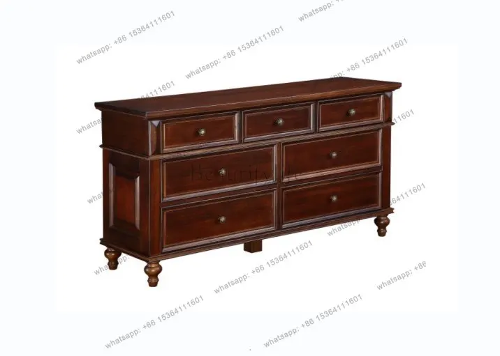 American solid wood seven-bucket storage cabinet, bedroom TV decorative cabinet, length 1358 * width 400 * height 730mm
