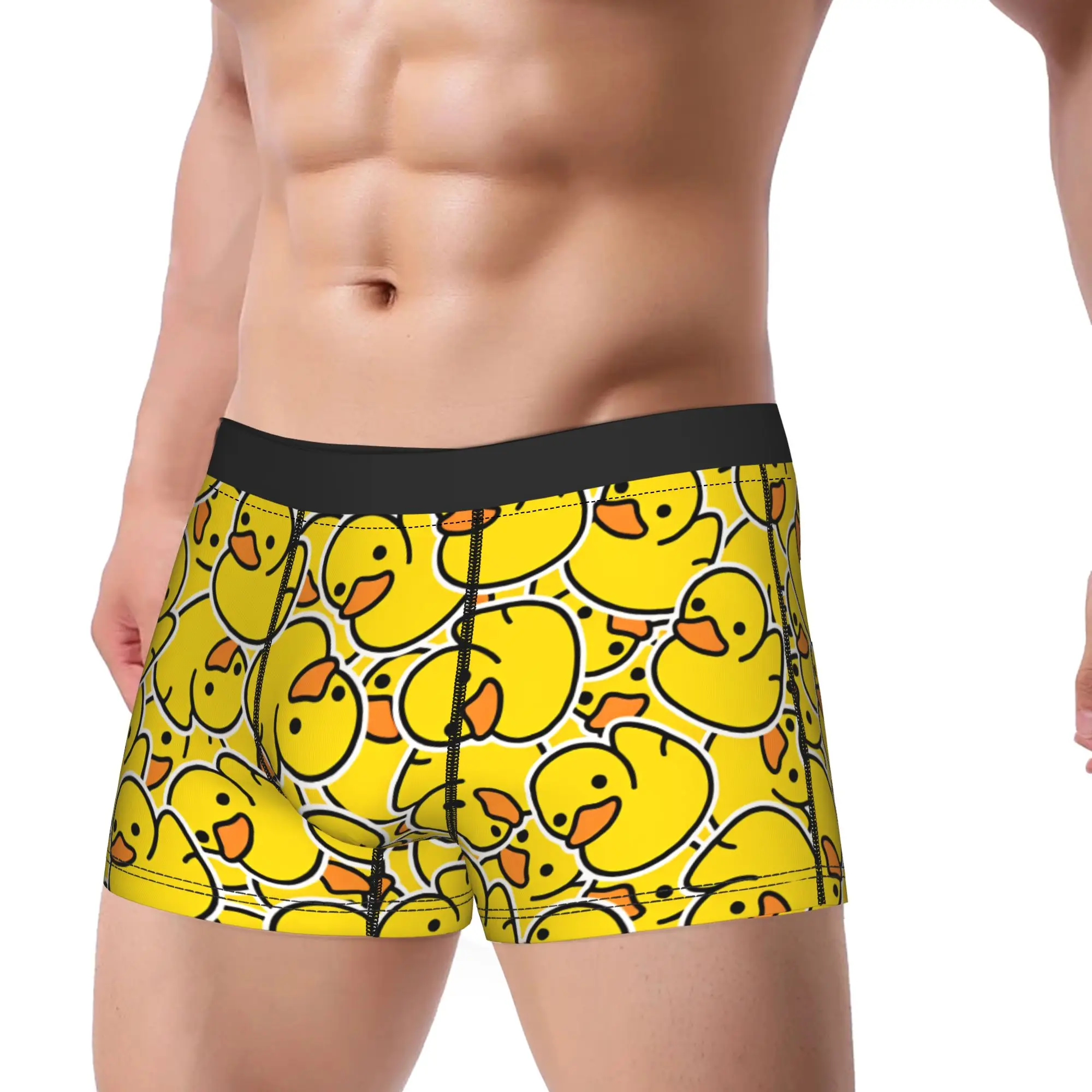 A Lot Of Yellow Ducks That Are In The Shape Boxershorts Pouch Underwear Hot Sale Custom Shorts Briefs Breathable Men Panties