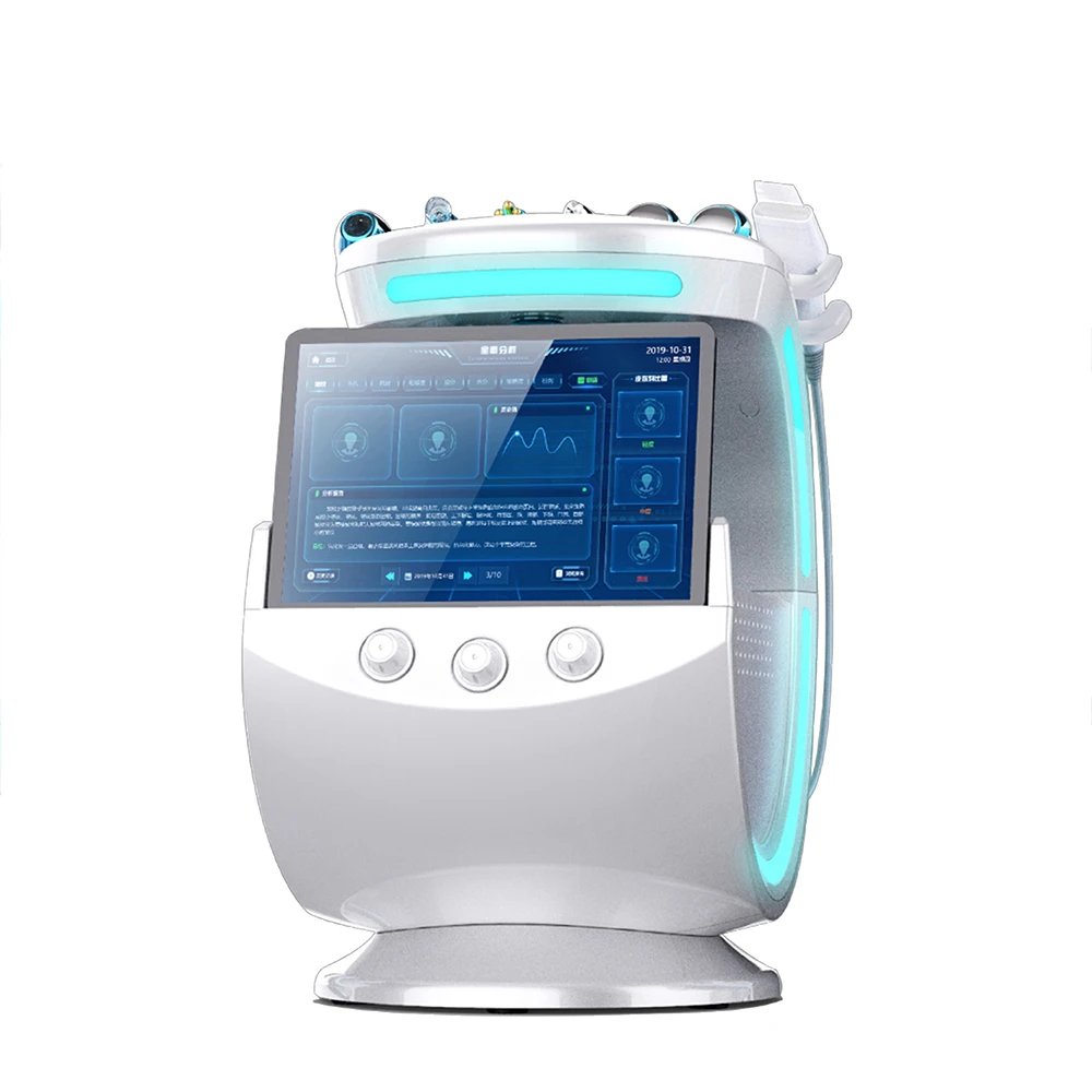 Smart Ice Blue 7 In 1 Oxygen Hydro Dermabrasion H2O2 Bubble Machine Aqua Peeling Skin Analyzer Facial Beauty Salon Machine