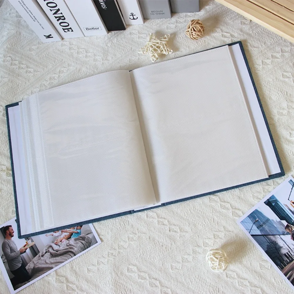 New 200 Pockets Photo Album Linen Cover DIY Writable Large Scrapbook Album 4x6 Photos Slip-in Picture Albums Children Growth