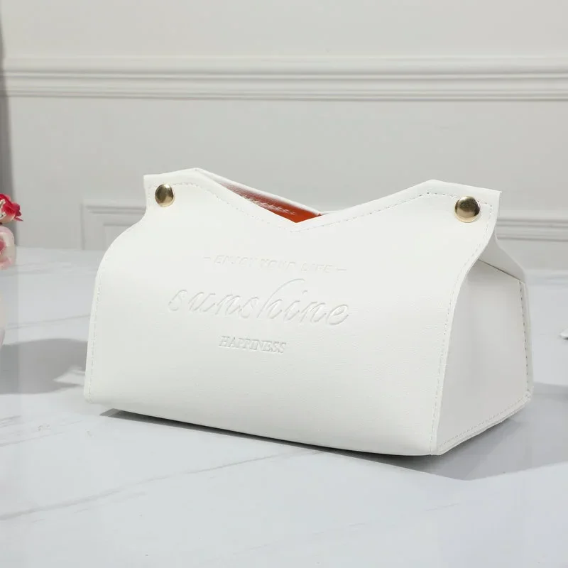 Leather Tissue Box Car Toilet Pumping Box Home Living Room Decoration Bedroom Kitchen Desktop Nordic Large Storage Box Wholesale