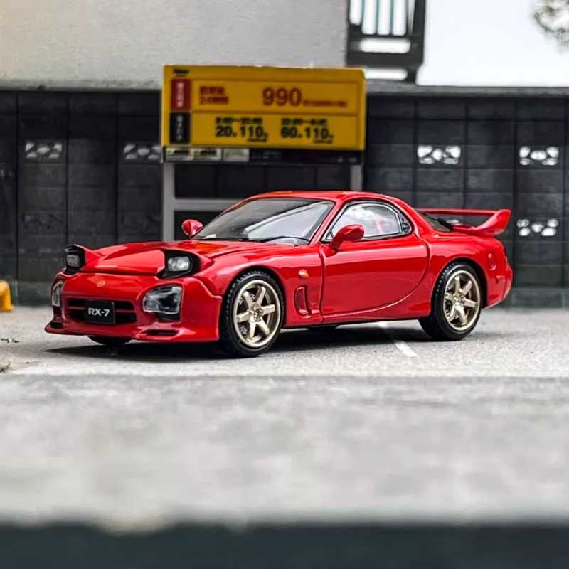FH 1:64 Scale RX-7 FD3S A Spec Speed Version Simulation Alloy Car Model Static Display Collectible Toy Gift Souvenir Decoration