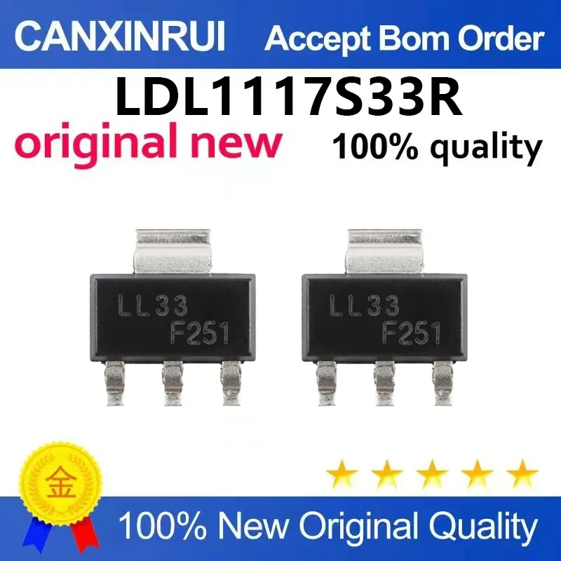 （5pcs-100pcs）Original genuine LDL1117S33R SOT-223 1.2A high PSRR low voltage drop linear regulator chip