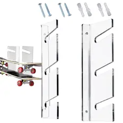 Acrylic Skateboard Holder Snowboard Storage Rack Wall Mounted Wall Mounted 3-Tiers Acrylic Snowboard Storage Fitness Equipment