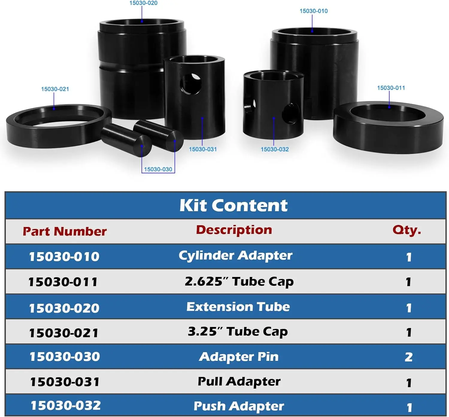 TM 15030 Leaf Spring Pin & Bushing Adapter Service Kit Remover & Installer Tool Kit Fit for Heavy Duty Truck & Equipment