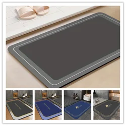 Quick Drying Diatom Mud Bath Mats Super Absorbent Carpet for Shower Room Home Bedroom Indoor Kitchen Gray Minimalist Decor Rugs