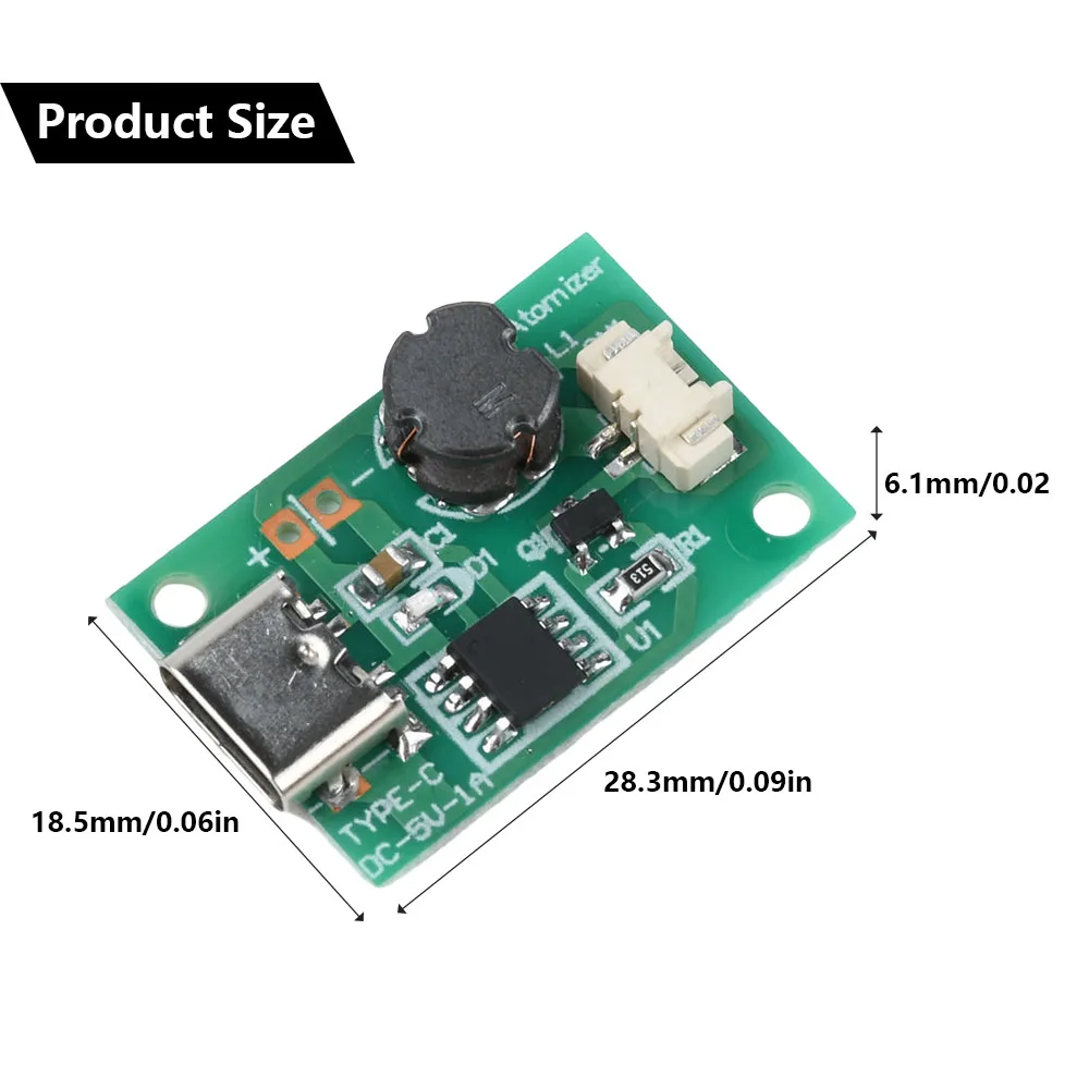 DC 5V 1.5-2W Single Spray Humidifier Atomization Module Ultrasonic Nebulizer Driver Module Diy Kit Type-C With Atomizer Sheet
