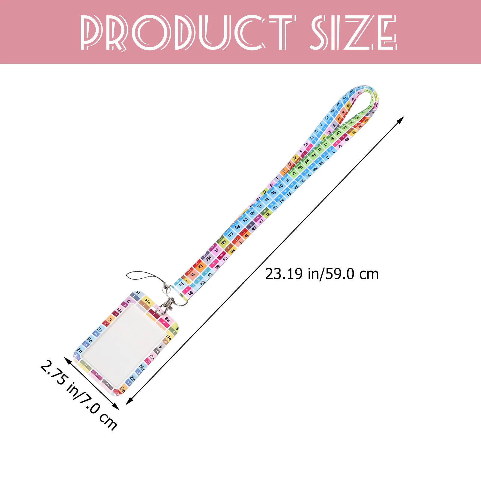 

Id Badge Holder Lanyard Chemical Element Pattern Sleeve For Id Credit Card Bus Pass Key Card Portable Name